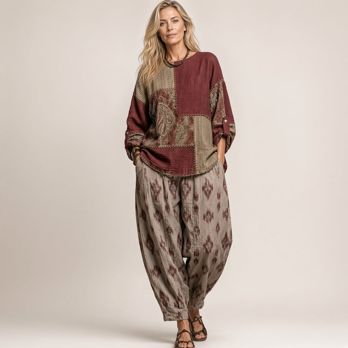 Ensemble Naïa – Imprimé Cachemire & Coupe Fluide
